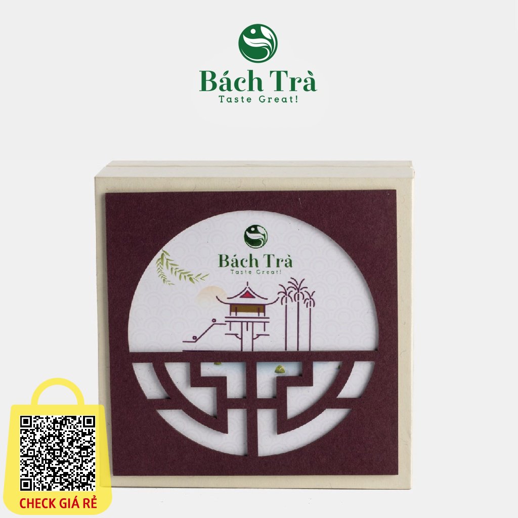 Bạch Kim Trà BÁCH TRÀ từ Shan Tuyết Cổ Thụ đốt cháy chất béo tốt cho cơ thể đóng gói hộp vuông hút chân không 80gr