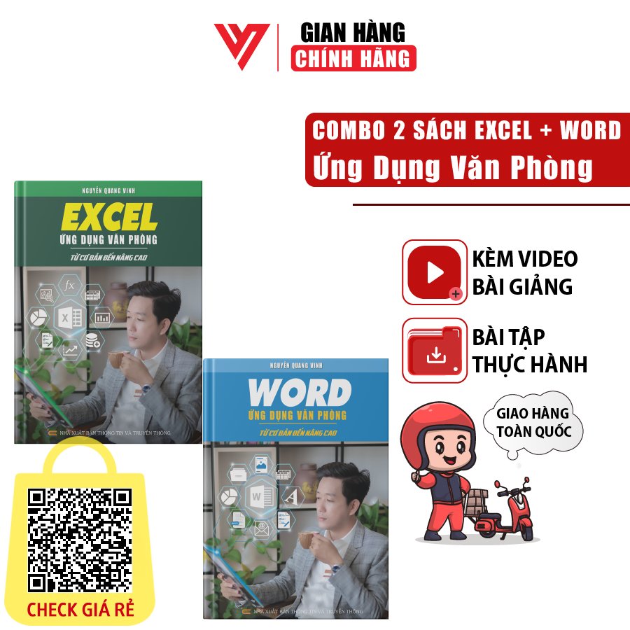 Combo 2 Sách Excel Và Word Ứng Dụng Văn Phòng ĐÀO TẠO TIN HỌC Từ Cơ Bản Đến Nâng Cao