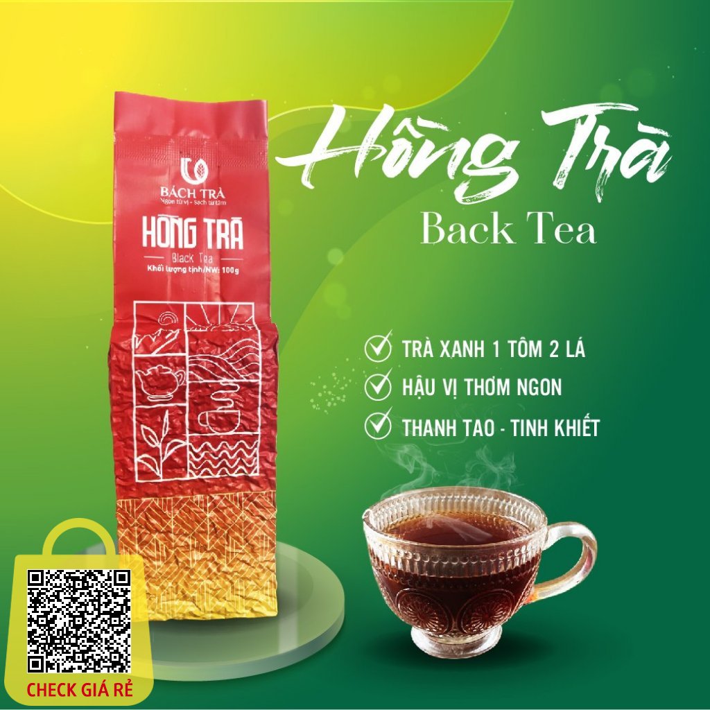 Hong Tra pho thong Bach Tra tra Shan Tuyet len men toan phan dong goi tui hut chan khong theo 3 kich thuoc 100g/200g/300