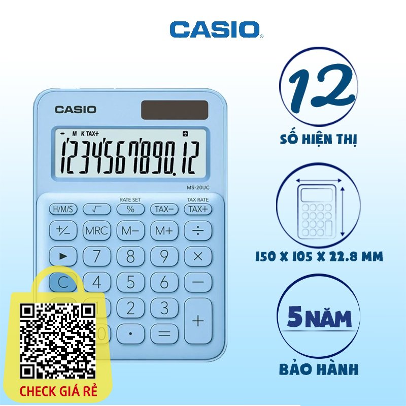 Máy Tính Casio MS-20UC nhiều sắc màu trẻ trung năng động sáng tạo