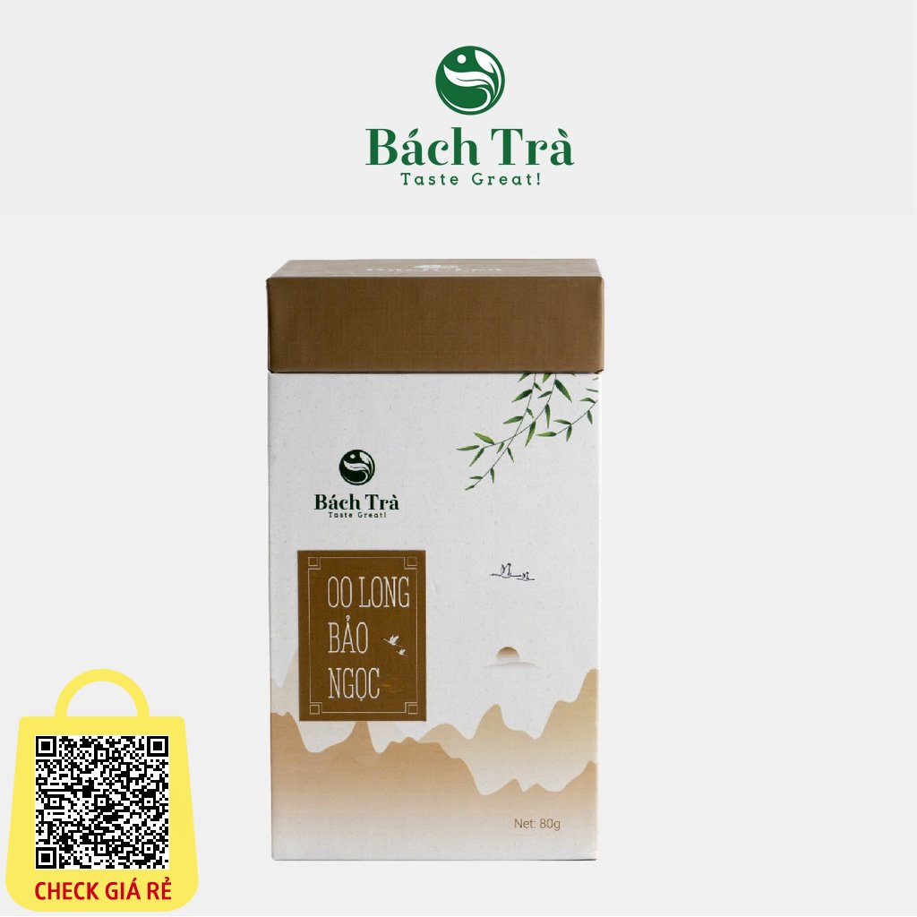 Oolong Bảo Ngọc BÁCH TRÀ lên men bán phần hảo hạng có tác dụng giảm béo cải thiện trí nhớ đóng gói hộp 80g