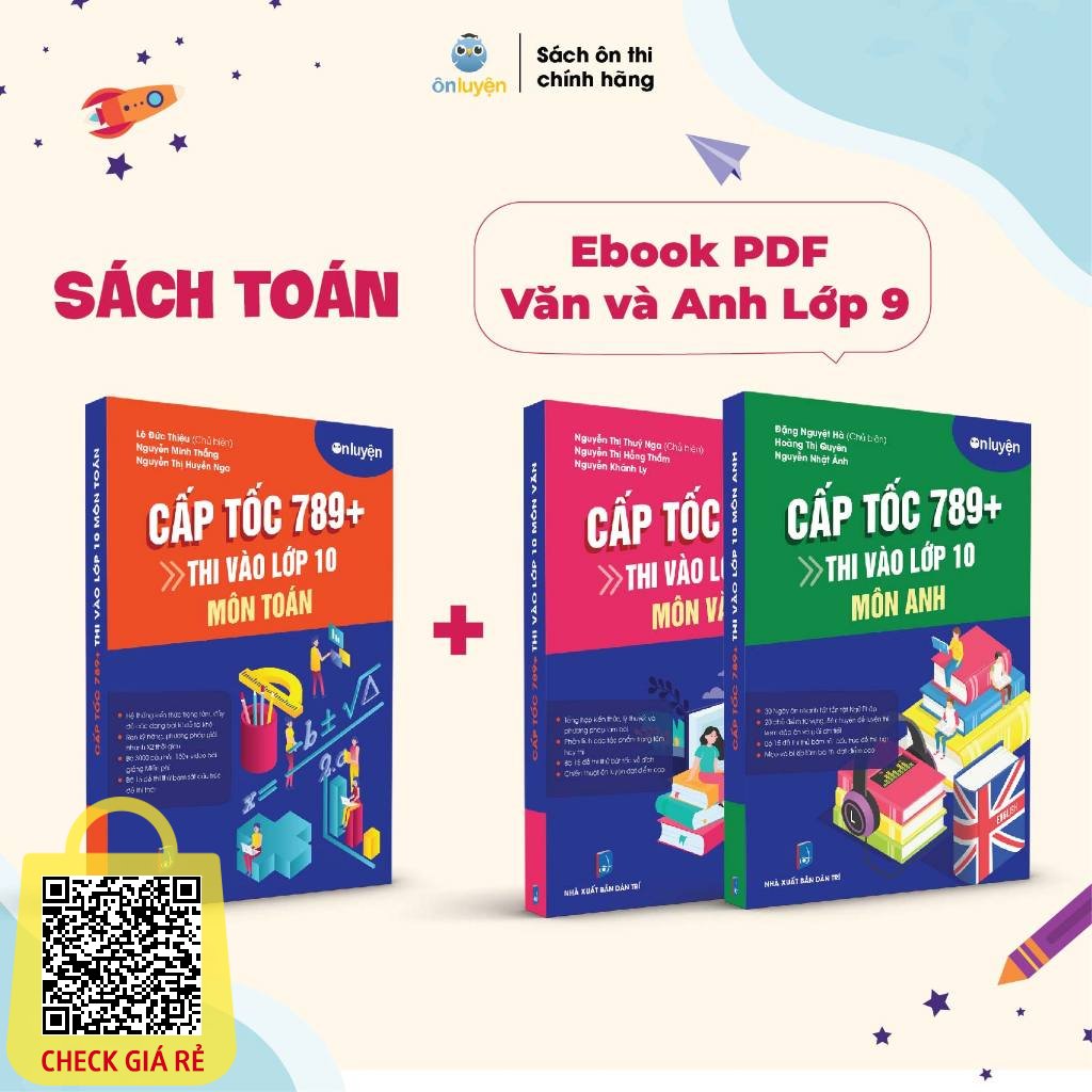 Sách Lớp 9- Sách Cấp tốc 789+ môn Toán và Ebook PDF Văn -  Anh ôn thi vào 10 - Nhà sách Ôn Luyện