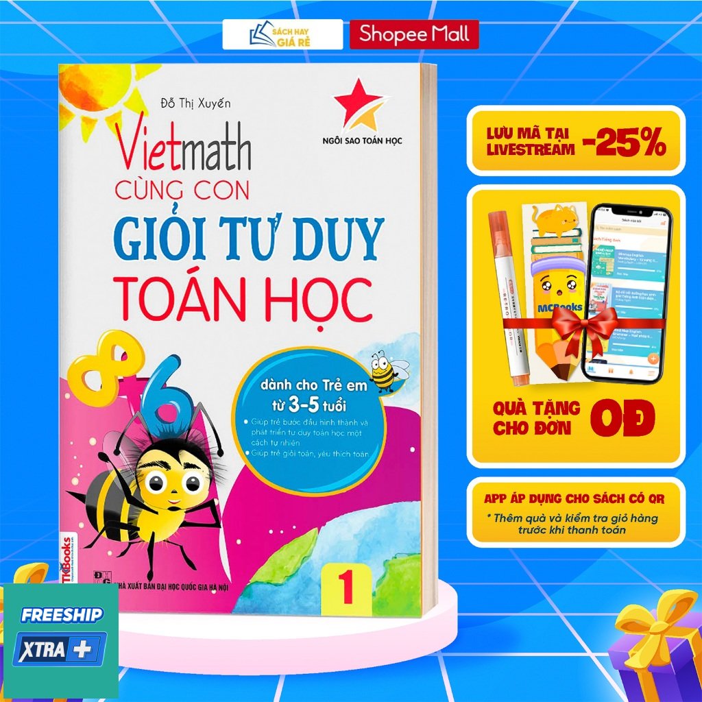 Sách Vietmath - Cùng Con Giỏi Tư Duy Toán Học Tập 1