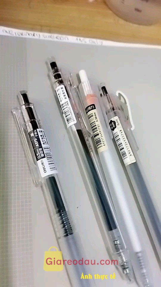 Giảm giá [Mã giảm 44%] Bút Gel Bấm Bút Bi Nước Mực Màu Đen Deli Phù Hợp Viết Sổ Calligraphy Ngòi 0.38mm Dành Cho Văn Phòng Học Sinh. . 