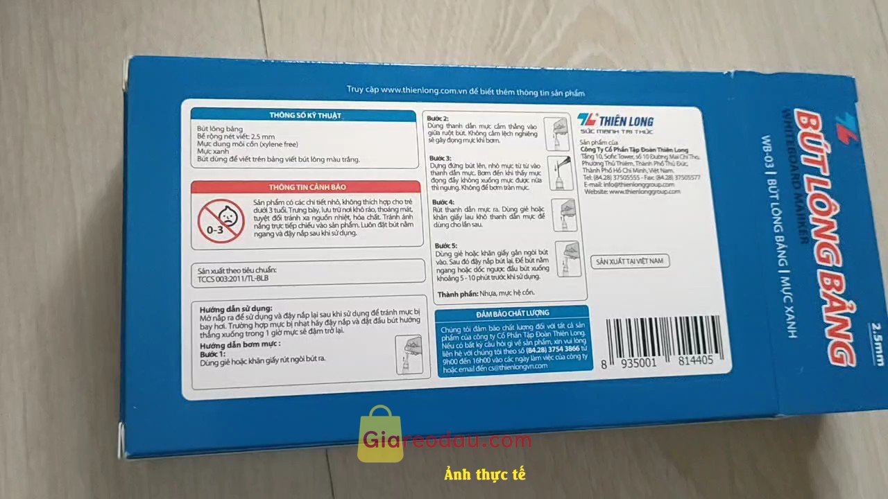 Giảm giá [Mã giảm 18%] Combo 10 Bút lông bảng Thiên Long WB-03 Bút viết bảng trắng - đầu bút marker êm trơn - mực dễ xóa - tiêu chuẩn quốc tế. Cảm ơn shop giao hàng đúng chất lượng, đầy đủ số lượng. . Bút. 
