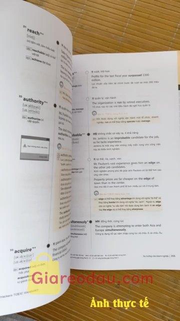 Giảm giá [Mã giảm 25%] Hackers Toeic Vocabulary 30 phút tự học TOEIC mỗi ngày - từ cơ bản tới nâng cao- Chinh phục 7600 tư vựng trong 30 ngày. Số lượng từ vựng khá khủng cho 1 quyển sách, ai chăm chắc học. 