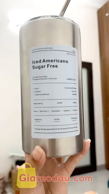 Giảm giá [Mã giảm 27%] Ly Giữ Nhiệt Iced Americano Inox 304 Đúc Liền Khối Cao Cấp Có Nắp Đậy Tặng Kèm Ống Hút Hàng Loại 1. Hàng về chắc tay lắm, đựng nước không bị đổ ra nếu đấy kín,. 