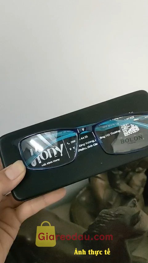 Giảm giá Mắt kính Unisex thời trang HONY - Gọng nhựa form chữ nhật xanh càng siêu dẻo. Đóng gói với hộp khăn okela hơn mấy chổ khác e mua. thấy kính chắc. 