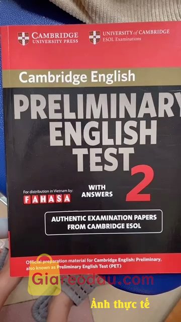 Giảm giá [Mã giảm 5%] Sách Cambridge Preliminary English Test 2 Student's Book with Answers FAHASA Reprint Edition. shop đóng gói hàng cẩn thận,giao đúng mẫu mã và chất. 