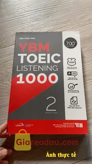 Giảm giá [Mã giảm 25%] Sách: Lẻ/Combo YBM TOEIC Listening 1000 Vol.1+2. Sách đẹp dễ nhìn, mình rất thích chất giấy. Có phần giải thích. 