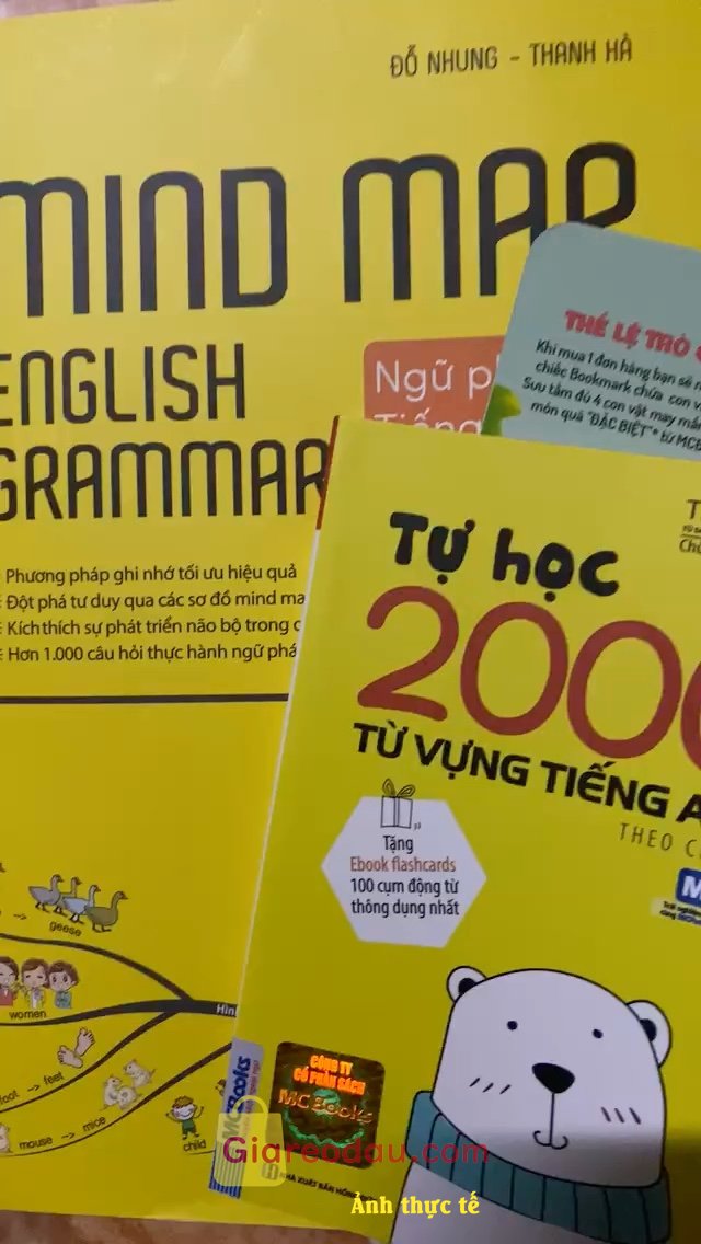 Giảm giá [Mã giảm 5%] Sách Mindmap English Grammar - Ngữ Pháp Tiếng Anh Bằng Sơ Đồ Tư Duy Tặng Tự Học 2000 Từ Vựng Tiếng Anh Theo Chủ Đề Khổ. Sách mình thấy khá ok, sơ đồ tư duy dễ học, dễ nhớ hơn, được. 