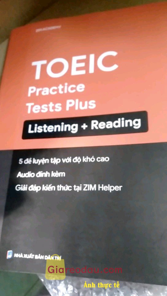Giảm giá [Mã giảm 8%] Sách TOEIC Practice Tests Plus Tuyển tập đề Thi TOEIC cập nhật theo xu hướng ra đề mới nhất. mình nghĩ sách a5 nhưng thực ra là a4 mình thích a5 hơn:)) nhưng hong. 