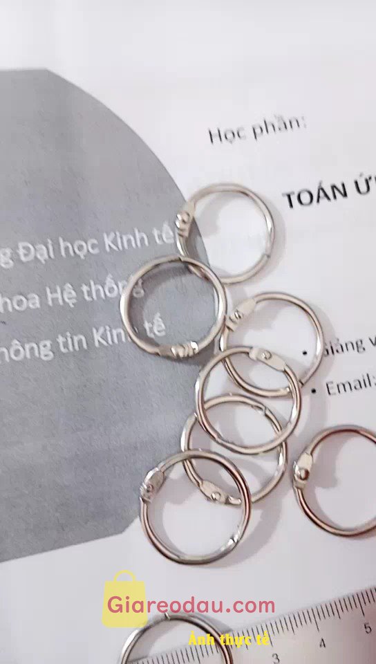 Giảm giá [Mã giảm 46%] (Sỉ Đủ Size) Khoen Tròn Inox Flashcard Đóng Gáy Sách - Album - Lịch Tết Khoen Móc Vòng Còng Đóng Sổ - Sổ Tay. Vừa vặn, giao đủ số lượng, rất chắc, xài ưng ý. Khoen dễ mở. 