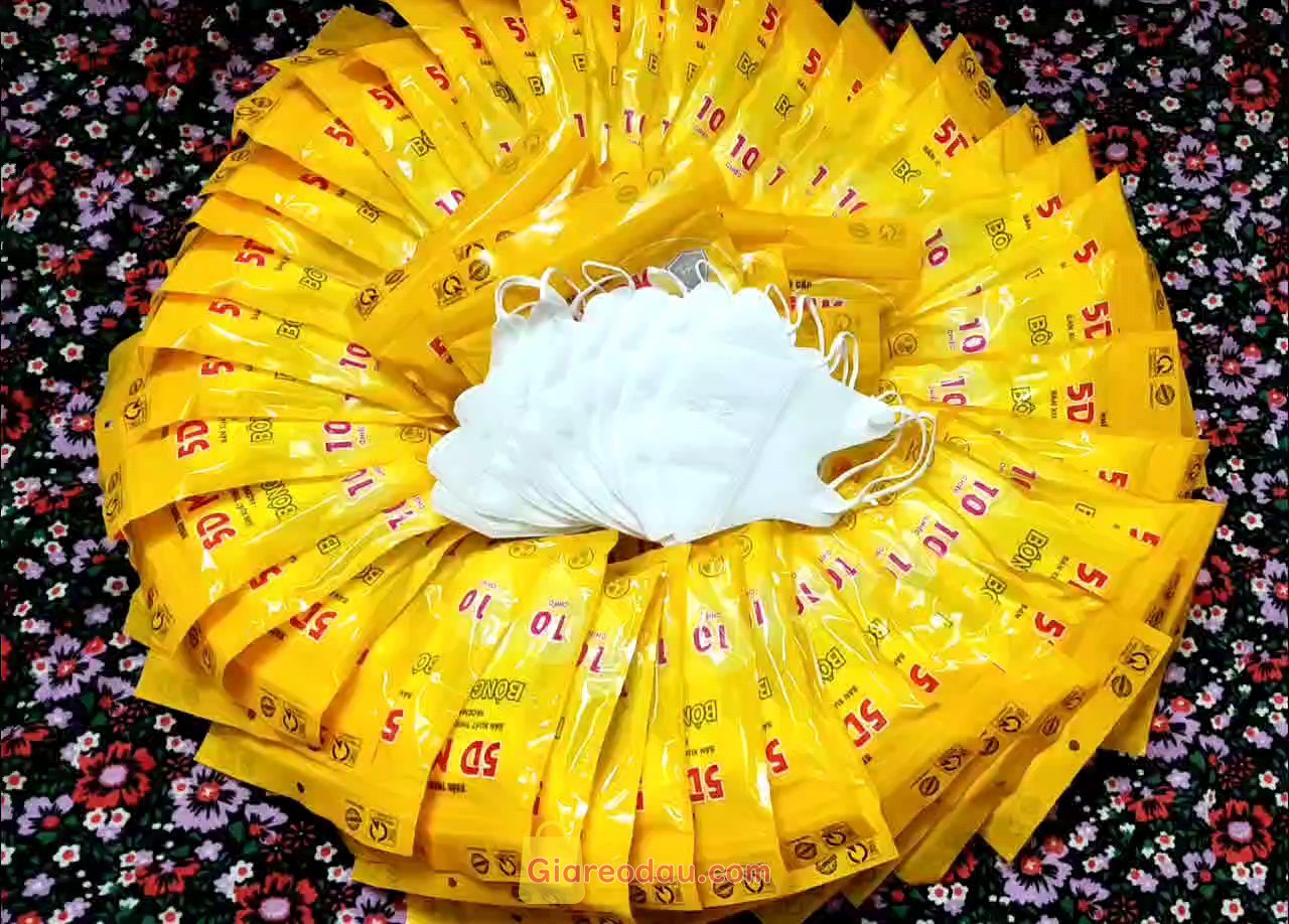Giảm giá [Mã giảm 23%] Thùng 500 cái khẩu trang 5D Bông Sen Vàng. Shop giao hàng nhanh, đúng chủng loại, màu sắc, đủ số lượng, sản. 