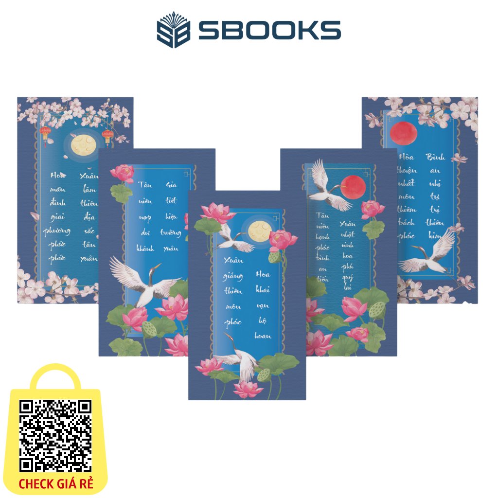 Bao Lì Xì Tết 2024 Màu Xanh Cổ Truyền Giấy Cứng C150 Siêu Dày Dặn