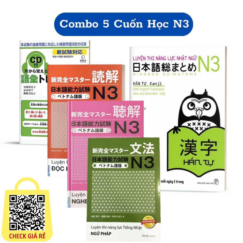 combo 5 cuon sach hoc n3 chuan luyen thi jlpt n3
