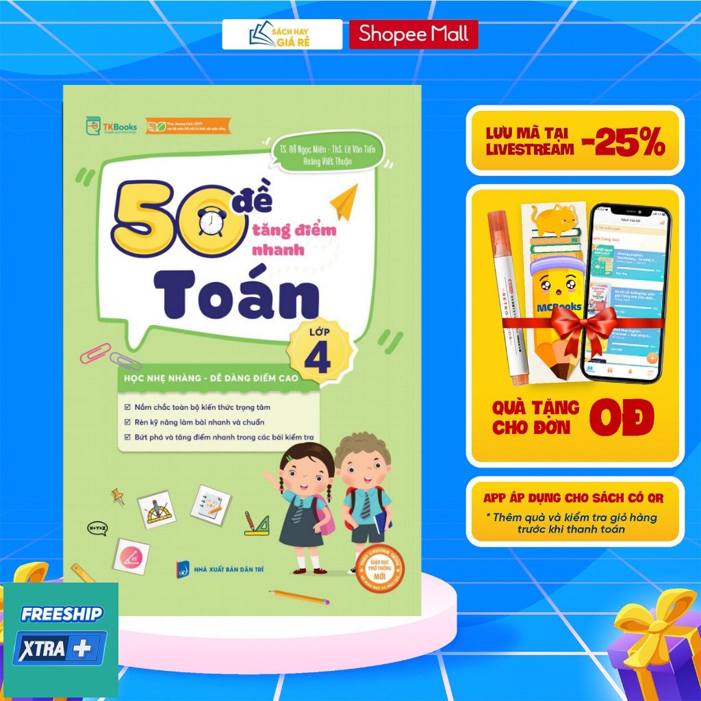 Sách 50 đề tăng nhanh điểm toán lớp 4