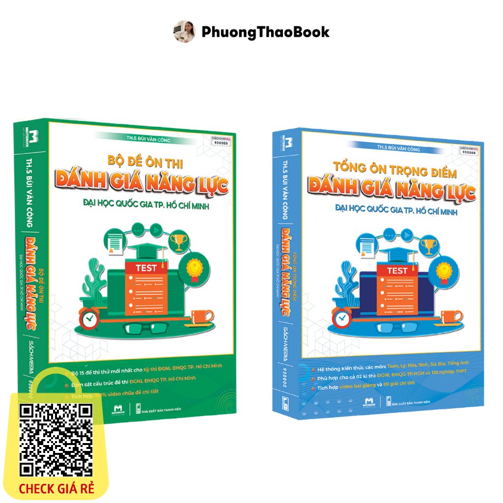 Sách Combo Tổng ôn trọng điểm + Bộ đề ôn thi đánh giá năng lực